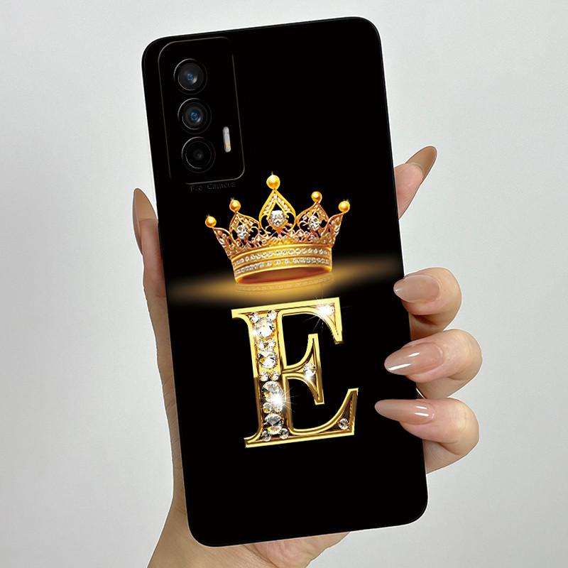 For Realme GT Neo Flash / Neo 2T / Q3 Pro 5G Fashion Initial Letter Couple Phone Case Soft Silicone TPU Lens Protective Casing