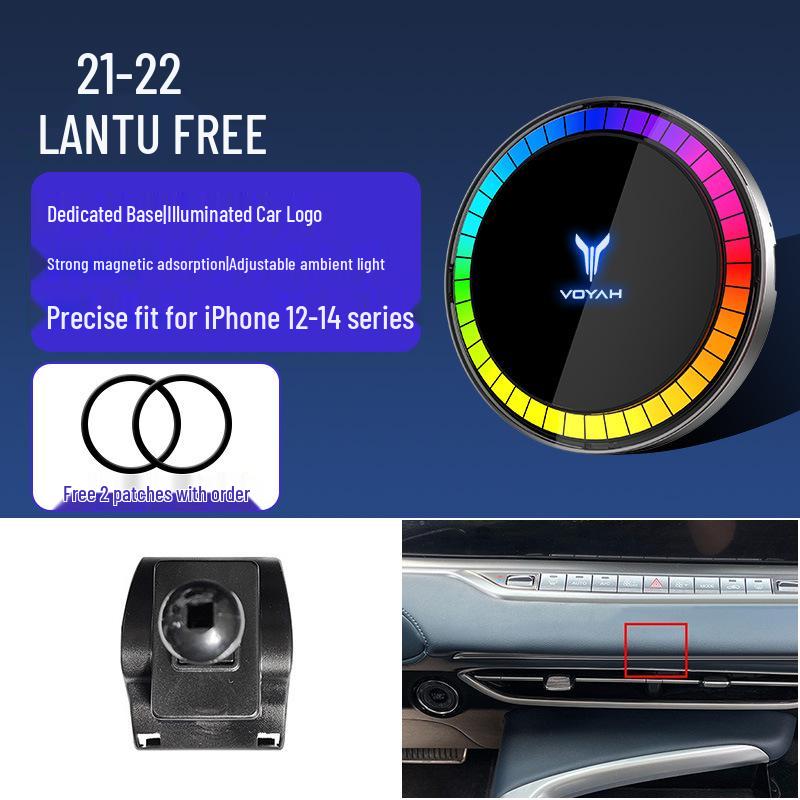 Lantu FREE Magnetický Bezdrátový Rychlonabíjecí Držák Telefonu s LED Ambientním Světlem pro Apple.