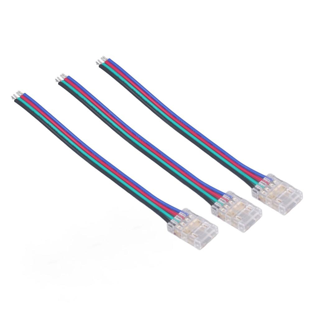 10pcs 4PIN COB LED Connectors 10mm Wire to Strip Connectors RGB Light Connectors For Home Party