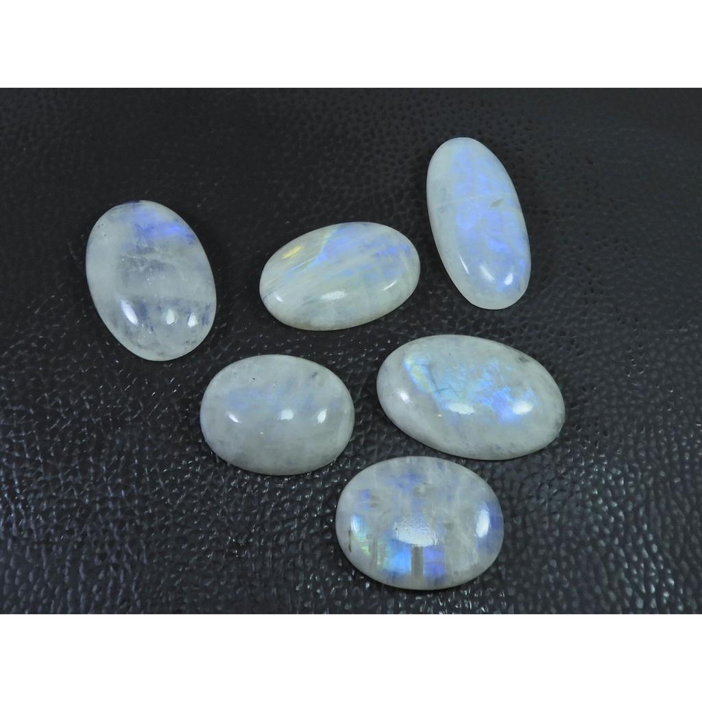241Cts. Natural Rainbow Moonstone Oval Cabochon Loose Gemstone 06 Pcs Lot C-1662