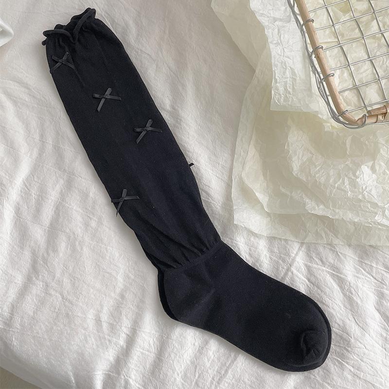 

Белые гольфы до икры для женщин, весенне-летние, в балетном стиле, с бантом до середины икры, с чулками Мэри Джейн 1 pair