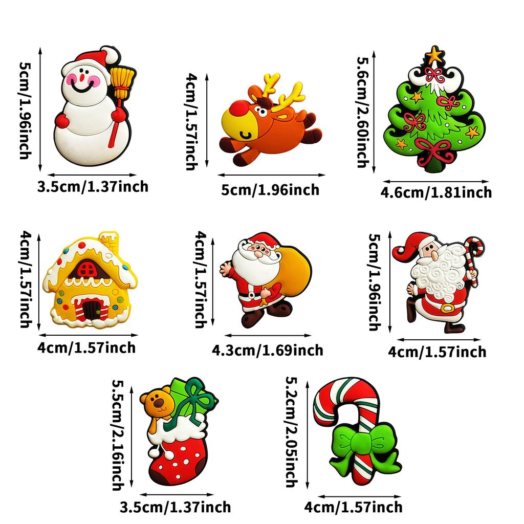 PVC Soft Rubber Fridge Magnets Christmas Decorative Gift Magnets Christmas & New Year Soft Magnetic Stickers