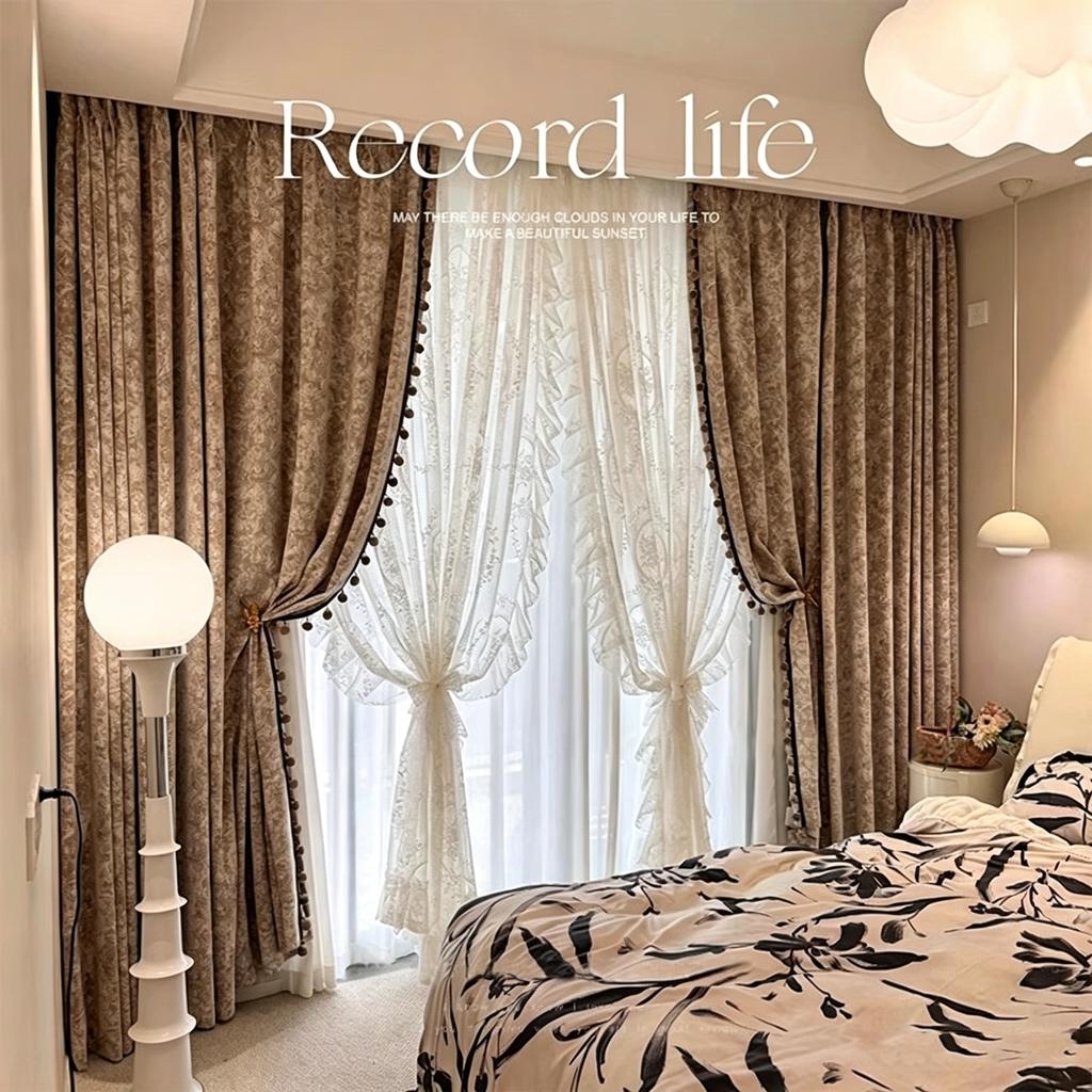 Best Luxury European Royal Blackout Curtains for the Living Room, Luxury Home Window Sheer Curtain Fabric Rideaux for Bedroom
