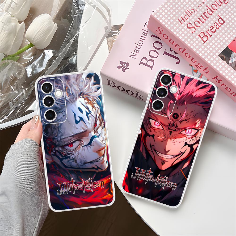 Jujutsu Kaisen Sukuna Mobile Phone Case for Samsung Galaxy S25 S24 S23 S22 S21Plus FE Ultra Clear Colour Cover Cover Pretty