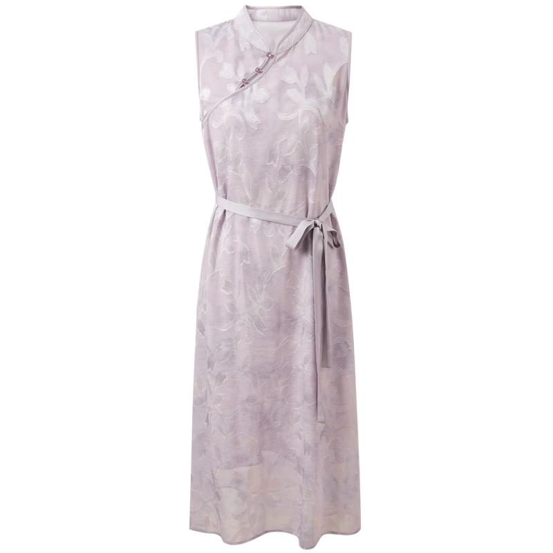 Sancai 2026 Summer New Chinese Style Sleeveless A-Line Dress S