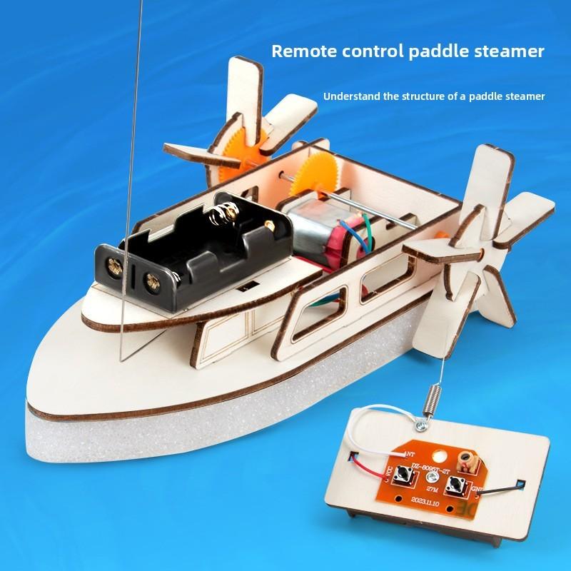 Science Experiment Material Kit For Kids With Remote Control Boat Diy Stem Educational Toy For Children
