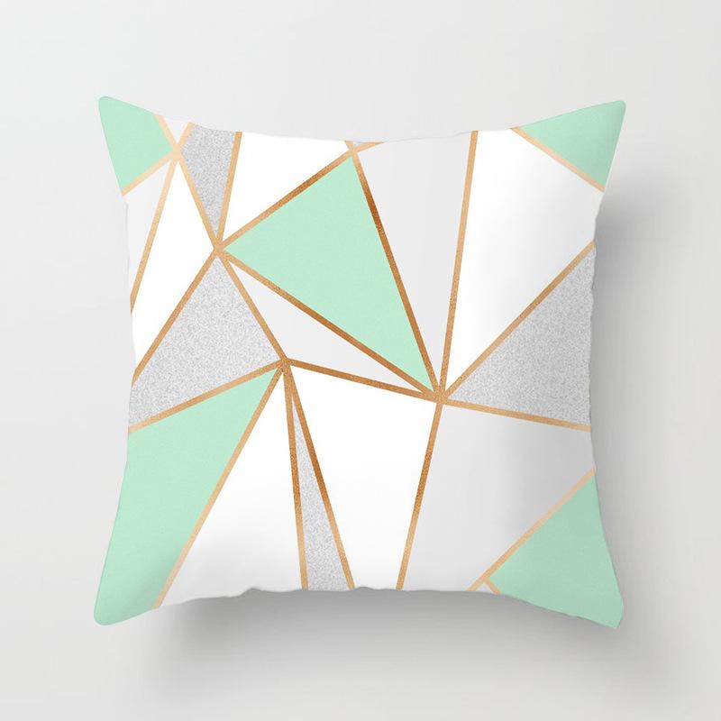 45x45cm Light Blue Green Mint Cushion Cover Modern Geometric Print Boho Decorative Pillow  Sofa Throw