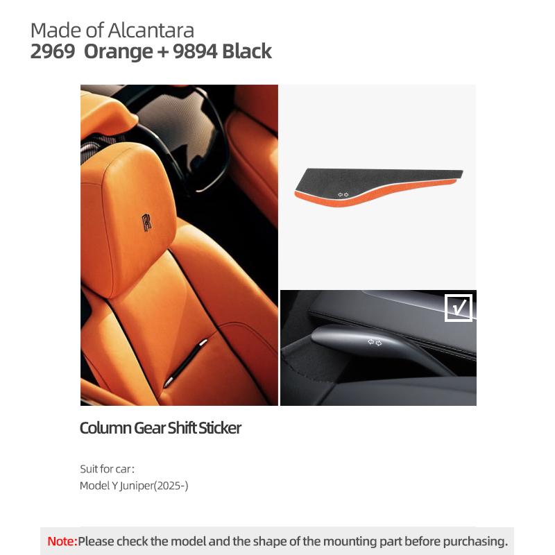 

For Tesla Model Y Juniper 2025 Model 3 2019-2025 Made of Alcantara Gear Shift Lever Trim Sticker Car Interior Tuning Accessories