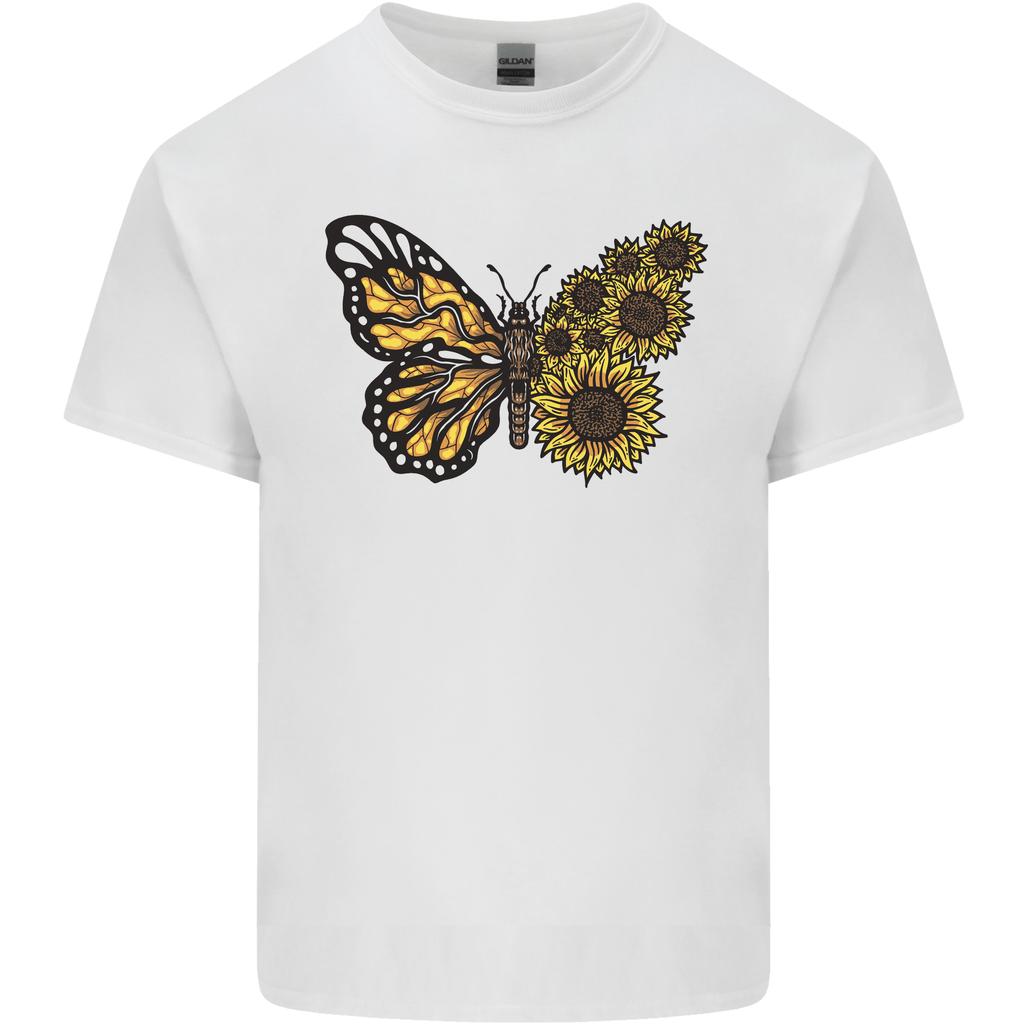 A Sunflower Butterfly Unisexs Light Cotton TShirt