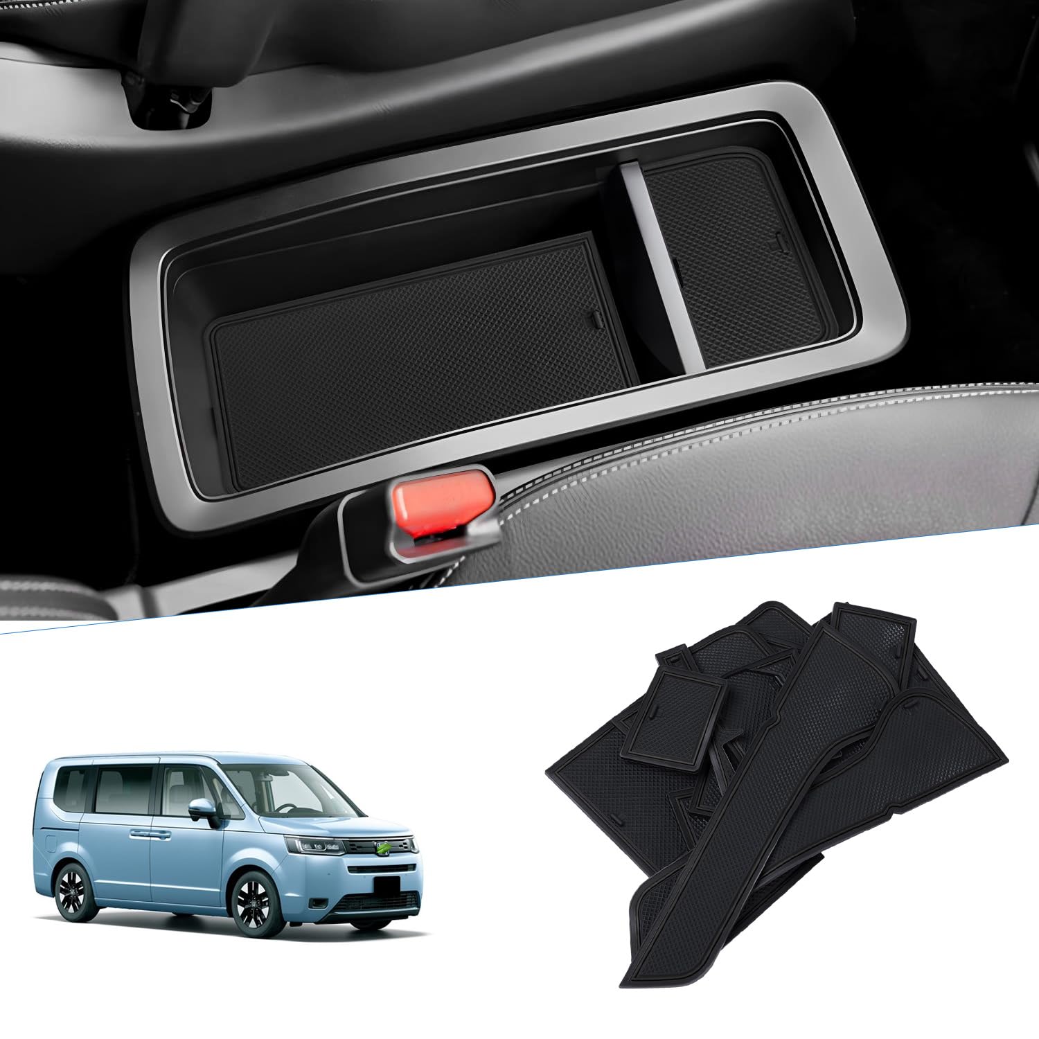 

Автомобильные резиновые коврики для салона для нового Honda Step Wagon Air Spada 6-я дверь карман резиновая консоль на заказ на заказ опциональный шум 20 штук (RP6/7/8 чёрный