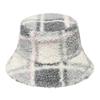 Fashion Color Patch Lattice Bucket Hats Grid Fisherman Hat for Daily Wearing