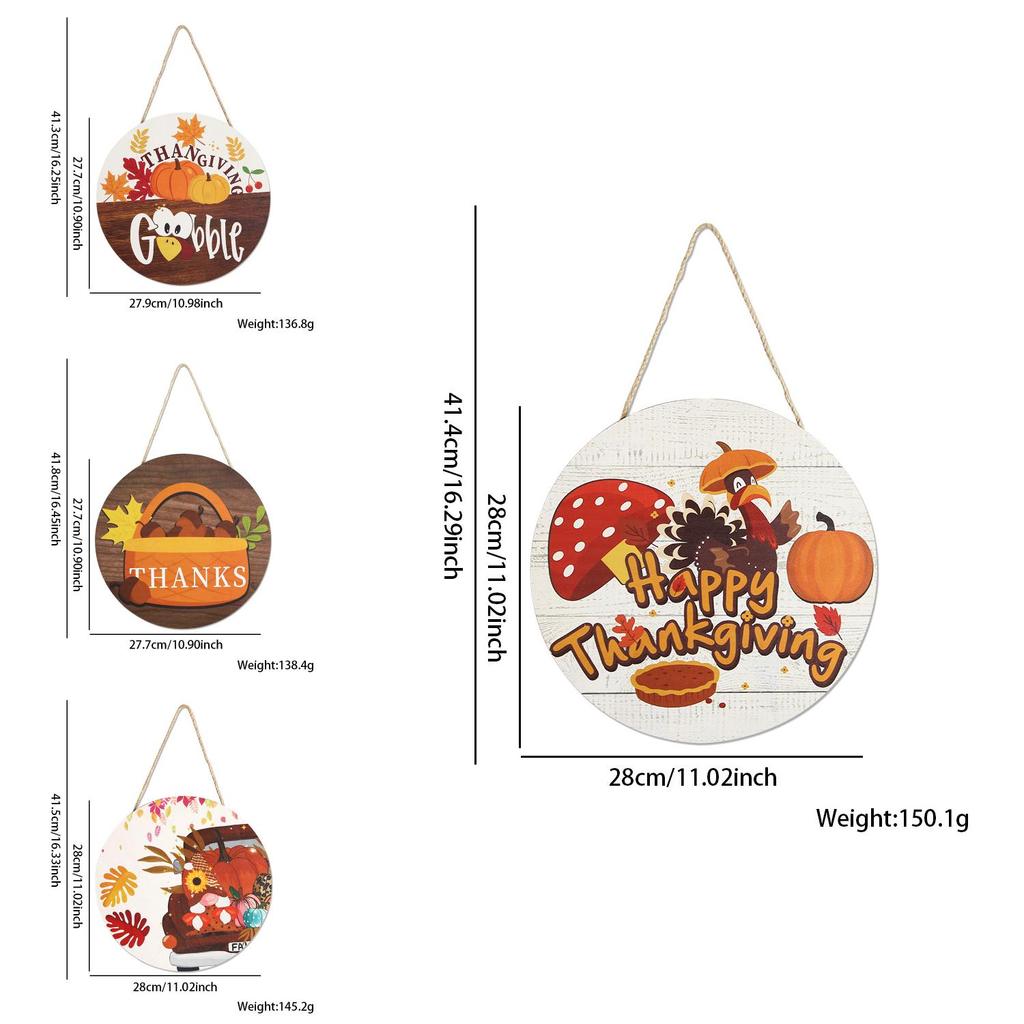 Charming Thanksgiving Decorative Wooden Sign For Autumn Harvest Festivities With Colorful Designs