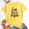 Summer Loose Print Tops Simple Round Neck Pure Cotton Tee Short Sleeved Top T-Shirts Women’s