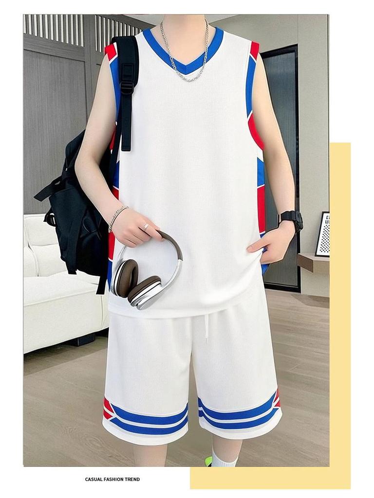 Men's 2026 Summer Ice Silk Quick-Dry Vest and Shorts Set