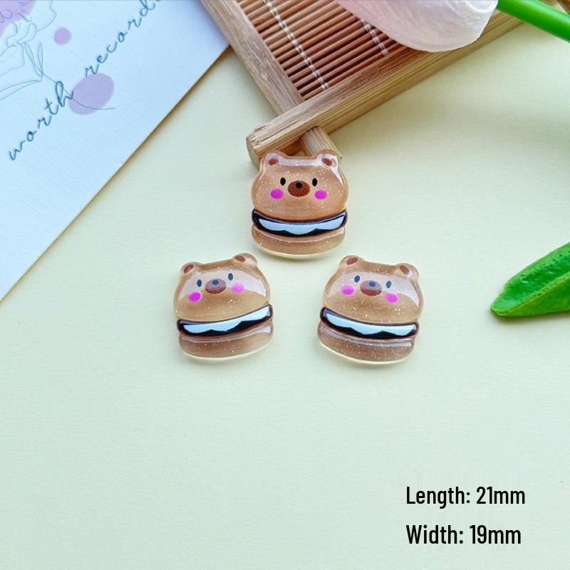 Cartoon Glitter Bear Resin DIY Jewelry Phone Case Cream Glue Hair Accessories Handmade Kit
