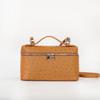 Genuine Leather Ostrich Pattern Women's Handbag & Crossbody Cosmetic Bag