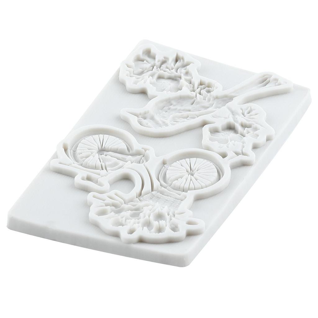 Blossoms Birds Silicone Mold Bicycle Fondant Molds Cake Decorating Tools Theme Cake Dessert Decorated Chocolate Candy Mold