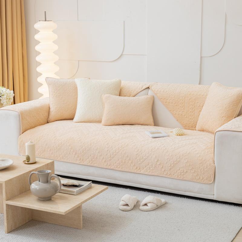 Winter Plush Sofa Cushion Non-Slip Thickened Autumn And Winter  New Seat Cushion White Leather Sofa Cover Cover Cloth Towel