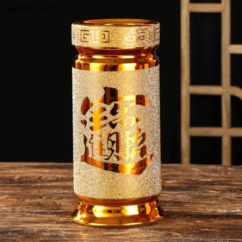 1 Pc Ceramic Sand Gold Incense Tube Household Offering Incense Cylinder Home Decoration Buddhist Utensils Sacrificial Supplies