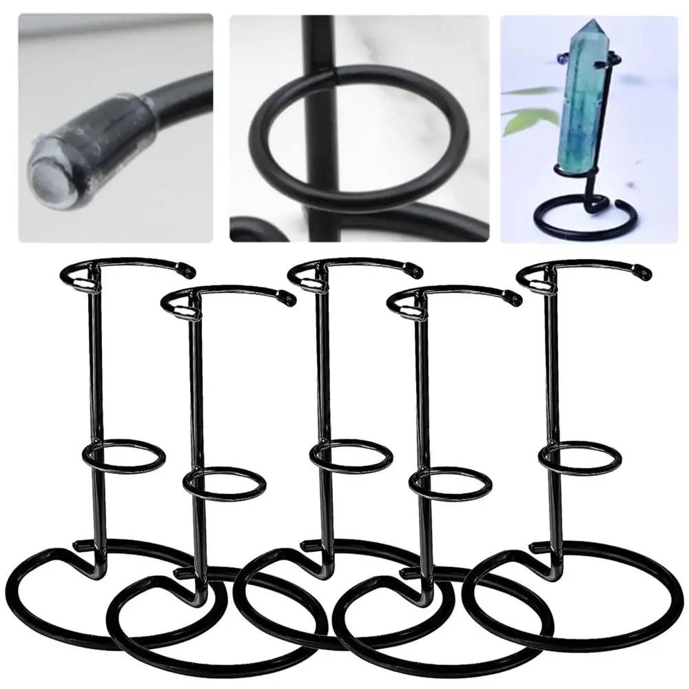 Iron Crystal Display Stand Faux Crystal Ornament Wand Display Stand Holder Round Base Design Storage Support