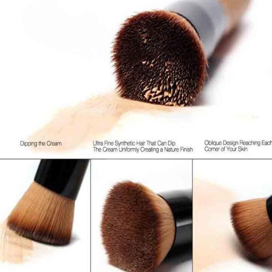 Pinceau de Maquillage Applicateur Beauté Faciale Poudre Blush Ombre à Paupières Fond de Teint en Bois