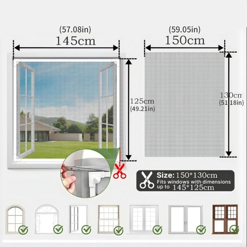 Adjustable Fiberglass Insect Window Screen Adhesive Easy Installation