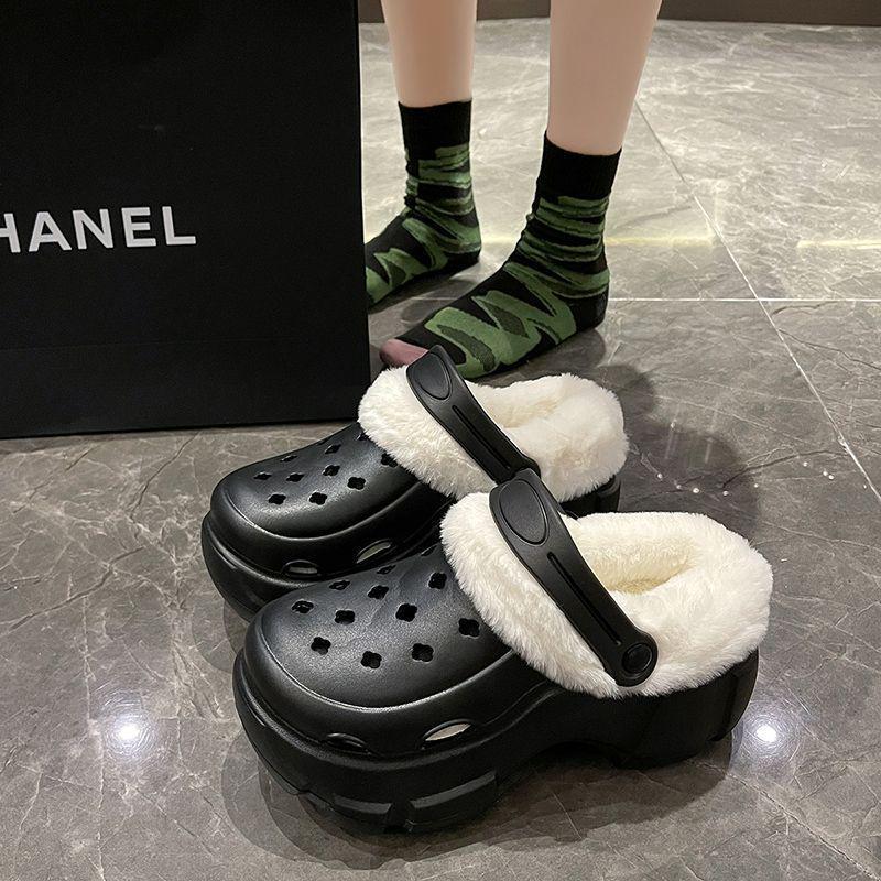 

Женские зимние 2024 года повседневные хлопковые туфли на толстой подошве с флисовой подкладкой, нескользящие, увеличивающие рост 38-39