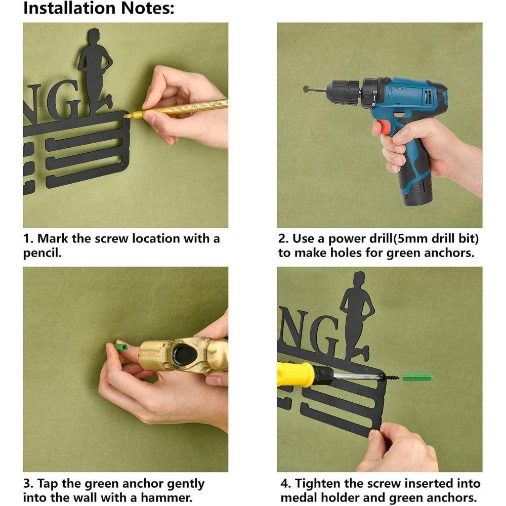 Metal Wall Mounted Medal Holder Trophy Rack for Cycling Swimming Running Awards