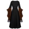 Kvinner Europeisk Retro middelaldersk domstolstil Halloween Cosplay-kostyme Voksen Skull Strap Dress Up Festantrekk