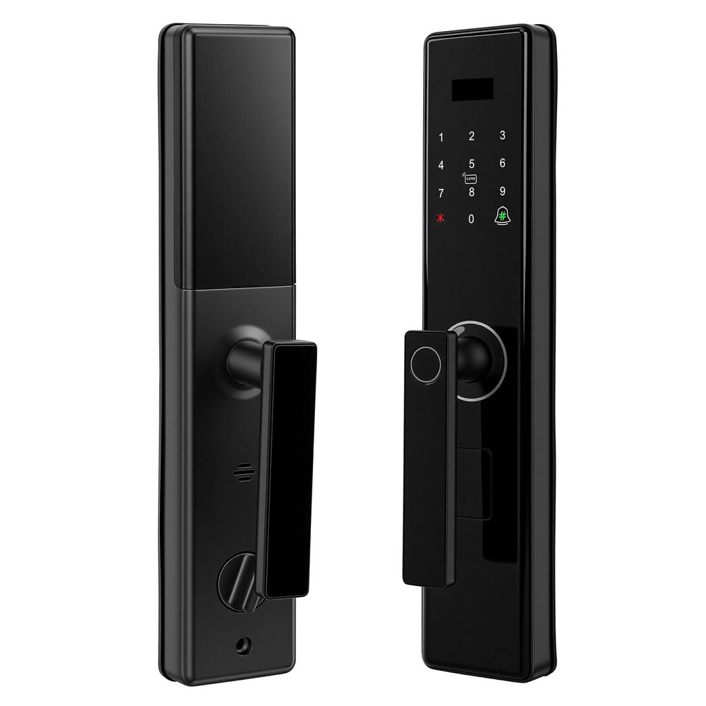 Tür Smart Lock mit Griff Fingerabdruck Tastatur WiFi TY App Schlüsseleingabe 5 Entriegelungsmethoden 6068 Schlosskörper für 40 100mm