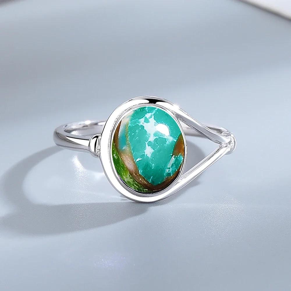 925 Silber Natursteinringe Mit Amethyst Einfacher Lila Ovaler Ring 8*10mm Feiner Schmuck Geschenke für Freundinnen für Frauen