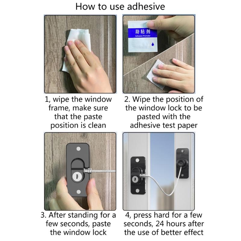 360 Degree Fridge Lock Refrigerator Locks No Drilling with Buttons Safety Lock Child Lock for Windows Fridge & Cabinets
