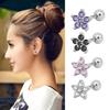 Fashion Simple Exquisite Flower Shape Zircon No Allergy Ear Studs Women Jewelry Gift