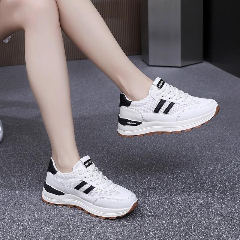 Mesh Breathable Women's Shoes Sneakers Women's Light and Fashionable 2025 Spring New Dad Heightening Ins Board Shoes