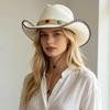 Cowboy Hat Western Male and Female Duck Tongue Fisherman Eaves Sunscreen Straw Hat Outdoor Shading Tourism Mountaineering Tibetan Self-operated