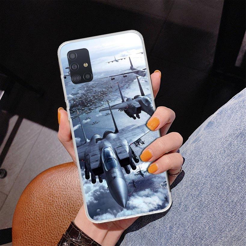 Military Aircraft Warship Fighter Phone Case For Samsung Galaxy A52 A32 A22 A12 A51 A31 A50S A30S A20S A10S Note 20 Ultra 10 Plu