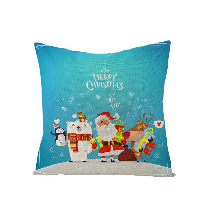 Christmas Polyester Pillow Cover Cartoon Digital Print Cushion Cover New Home Decoration Cushion Cover