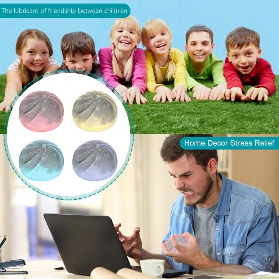 Stress Relief Steamed Bun Toy Portable Travel Slow Rising Clear Bun Sensory Toy Kids Adults Soft Stress Ball Bun Squeeze Pinch Fidget Toy