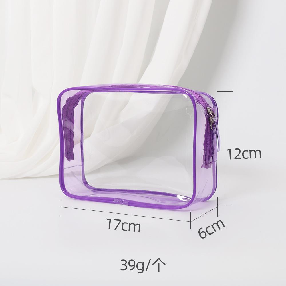 Kawaii Cute Transparent Cosmetic Bag Large Capacity Portable Travel Cosmetic Organizer New Clear Pencil Case Makeup Storage Bag
