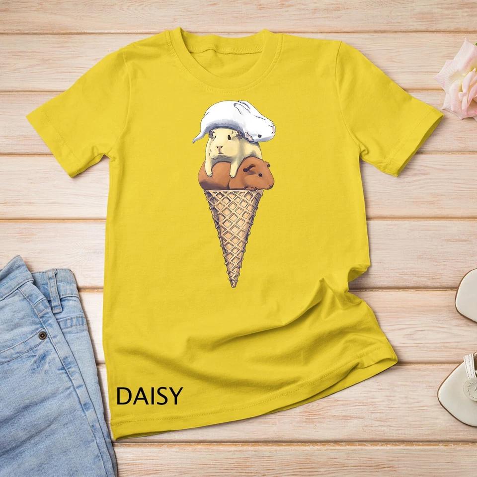 Funny Guinea Pig Ice Cream Unisex T-shirt 5 S
