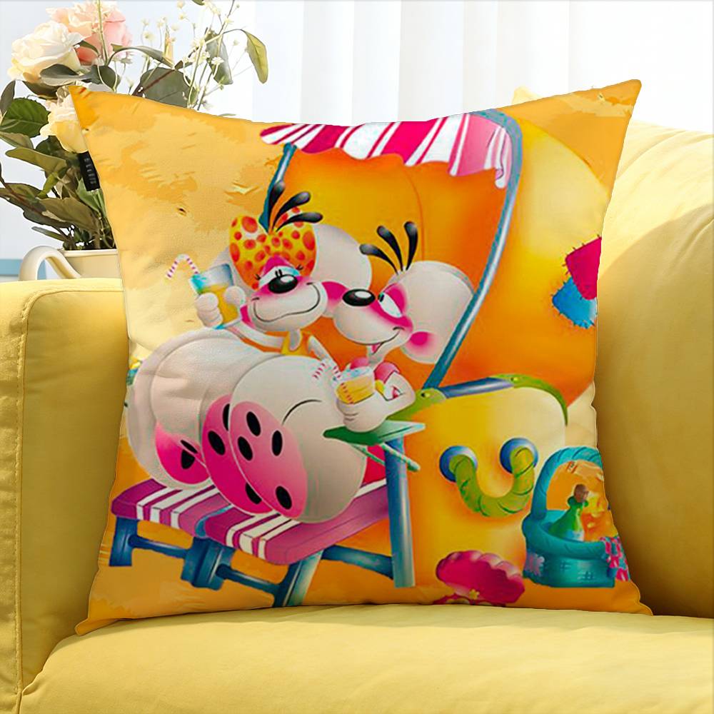 Cartoon DDiddl Classic Various Sizes Square Pillow Case For Car Home Bedchamber Decor