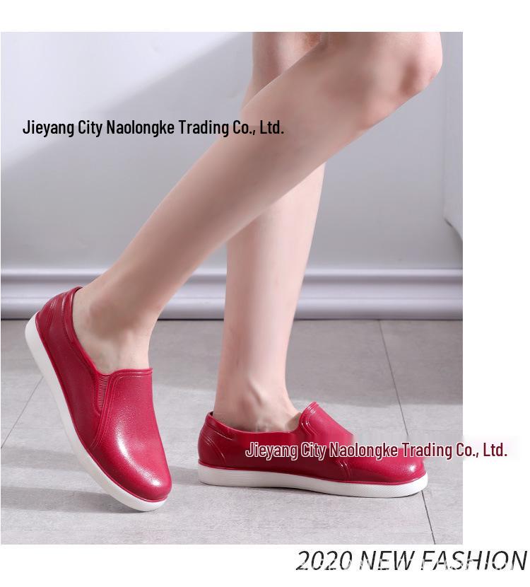 Women's Waterproof Slip-On Rubber Shoes - Non-Slip, Low-Top Fashion for Kitchen, Outdoor, and Rain 