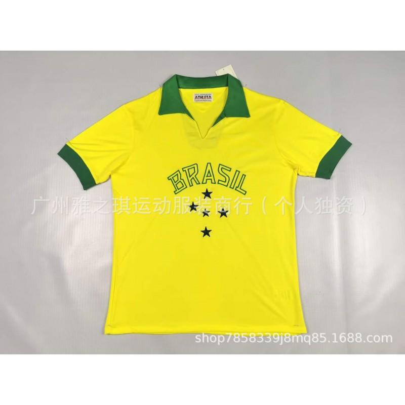 Brazil Retro Football Jerseys Short Sleeve Men Women Sports Training