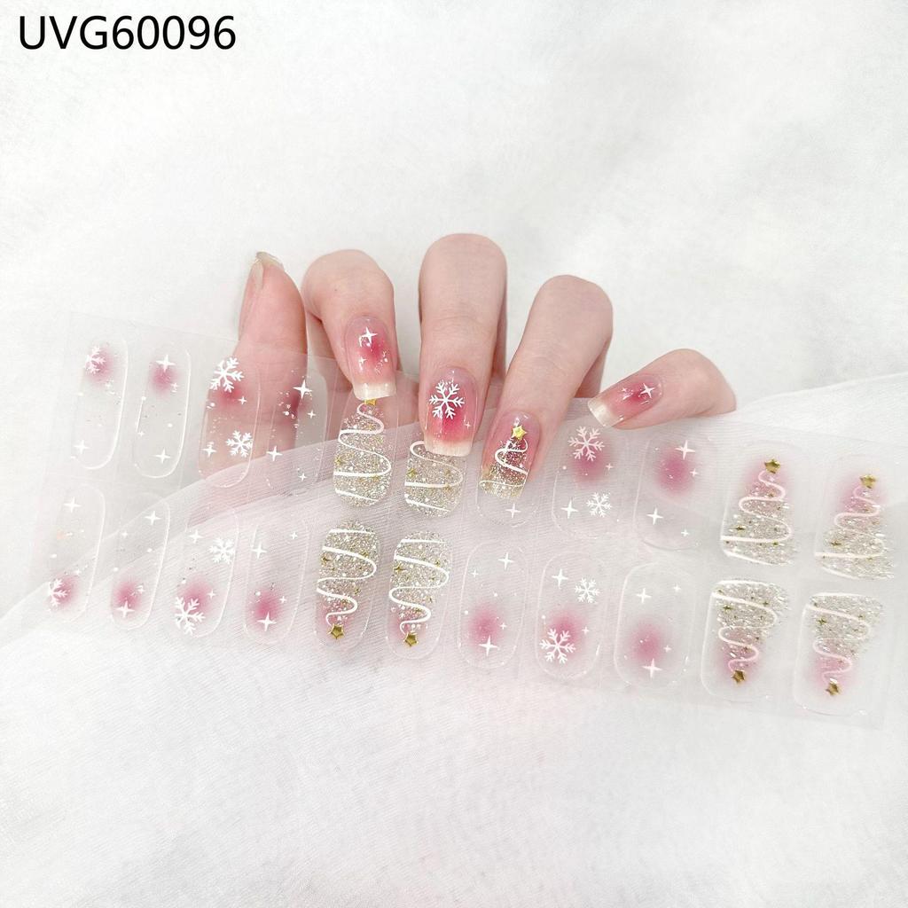 Transparent Nude UV Gel Nail Art Stickers: Semi-Cured, Semi-Baked Manicure Sheets