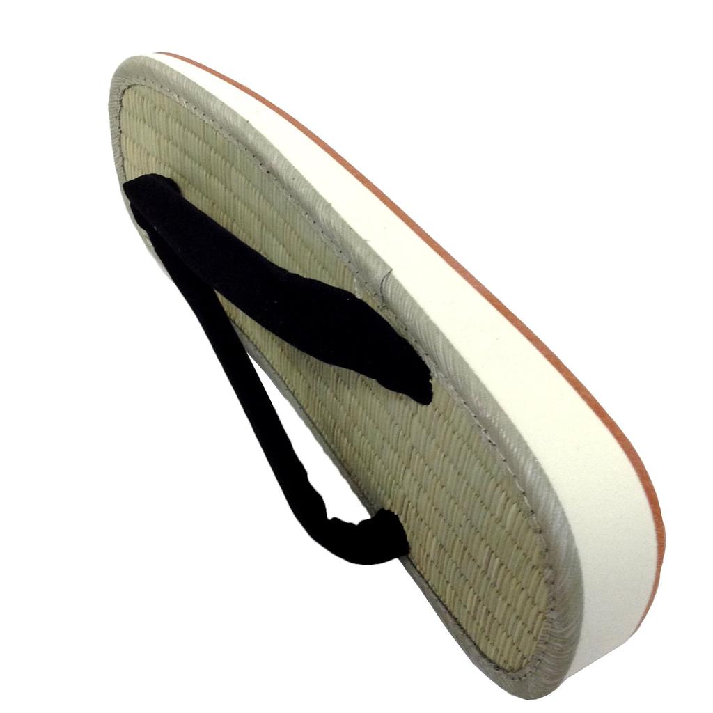 Edoten Geta Made in with Igusa Size L Sandals, Japan, Sole, Non-Slip, Black,