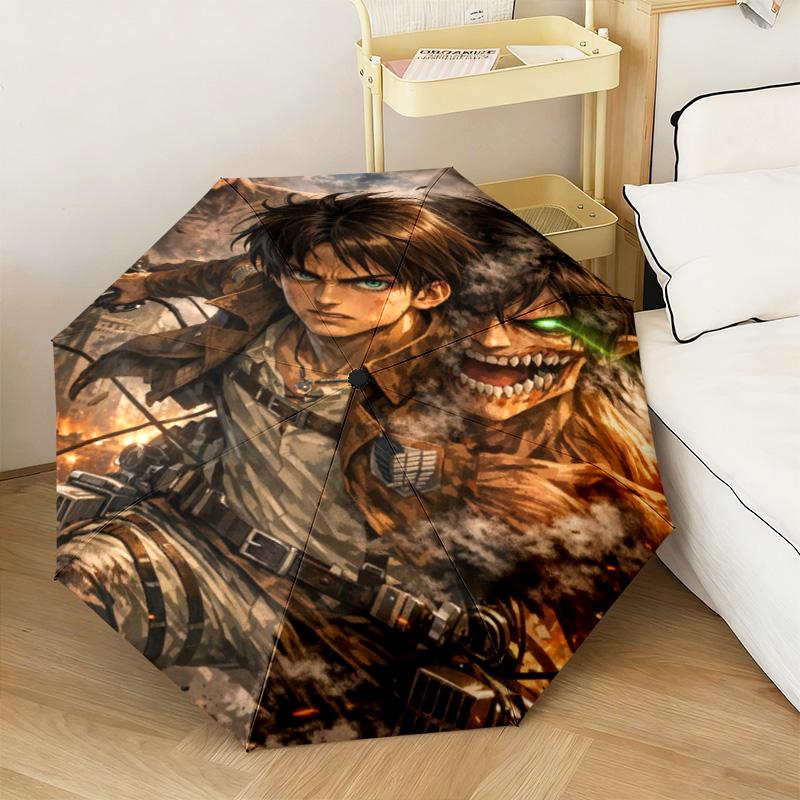 1PC Attack Titan Automatic Umbrella - Suitable Travel Outdoor Portable Umbrella Birthday Gift Daily Essentials