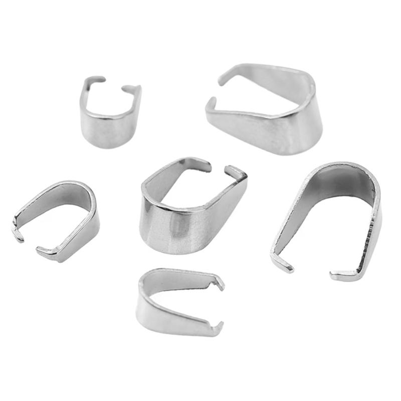 20pcs Stainless Steel Pearl Pendants Connectors Clasps 9.5mm PVD Never Fade Fasteners Pinch Clip For Diy Necklace Jewelry Making