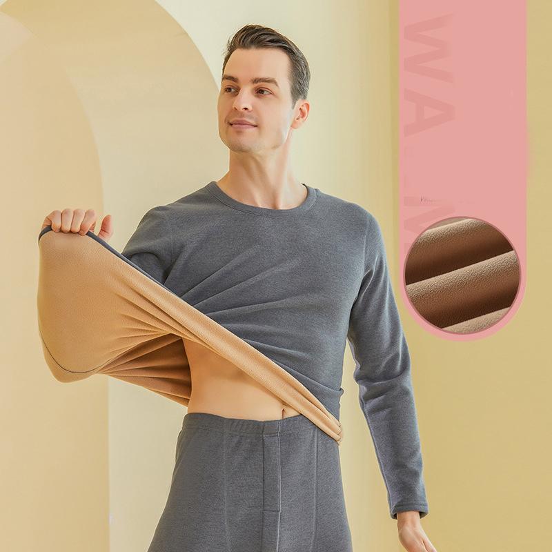 Winter Thermal Underwear Men Mock-neck First Layer 2 Pieces Under Panties and Undershirts Keep Warm Clothing Elastic 6XL