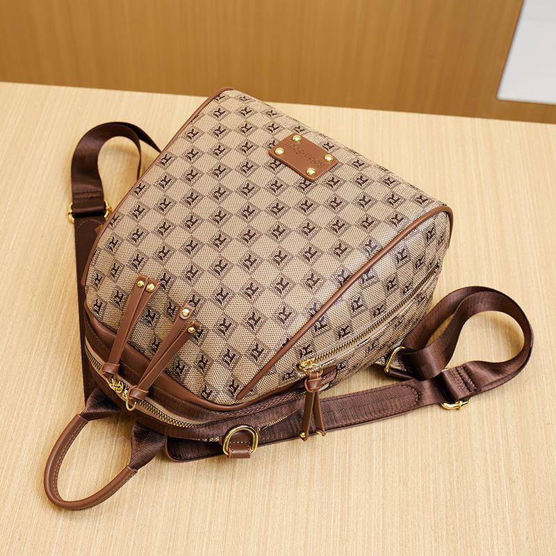 Lehký luxusní špičkový potištěný batoh pro ženy Podzimní a zimní korejský styl Všestranná taška pro dojíždění Dámský batoh s velkou kapacitou na cestování