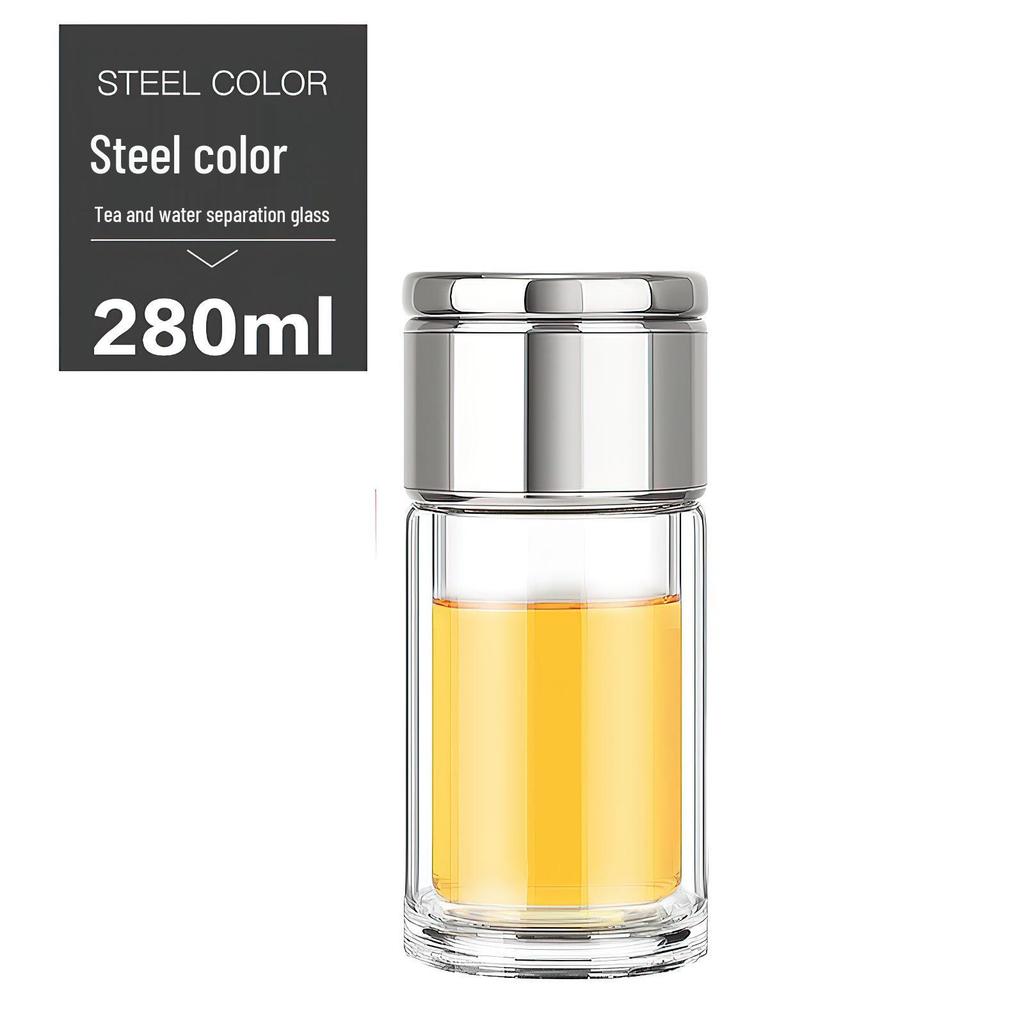 Mini Teacup with Double Layer Insulation and Tea-Water Separation – Portable Travel Glass